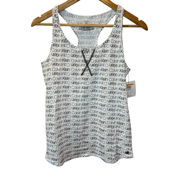 Calvin Klein Sleep Tank S Womens Printed Racerback Lightweight Scoop Neck Comfy - Picture 1 of 4